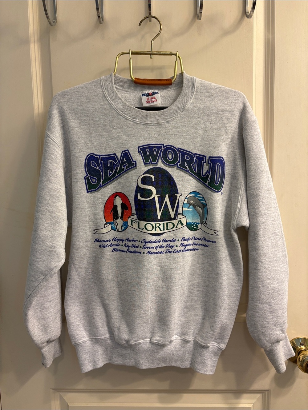 Vintage Florida Sea World Crewneck Sweatshirt - Light Gray